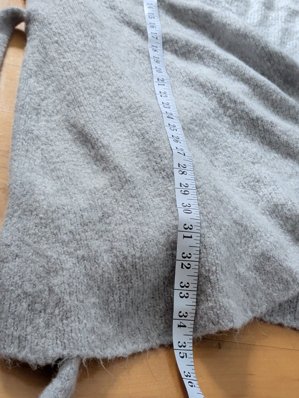Aerie Cozy Knit Wrap Robe Cardigan Soft Grey Tie-Waist Lounge Sweater XL - Picture 11 of 11